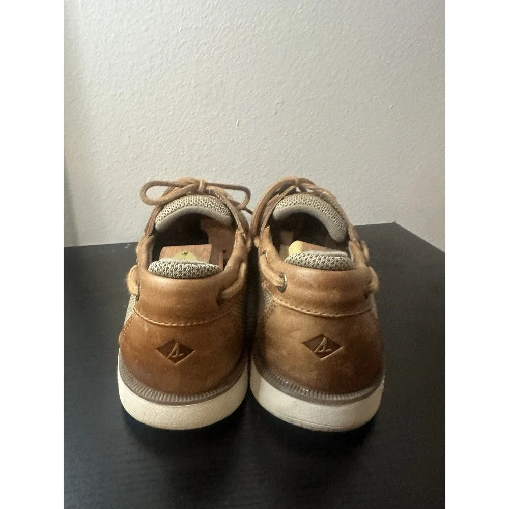 Sperry 2-Eye Top-Sider Boat Shoe Medium Brown Leather Men's Sz 9 W #STS22067